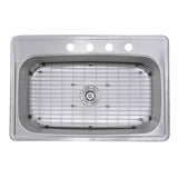 Nantucket Sinks - 33 Inch Large Rectangle Single Bowl 18 Gauge Stainless Steel Drop In Kitchen Sink - Brushed Satin Stainless Steel