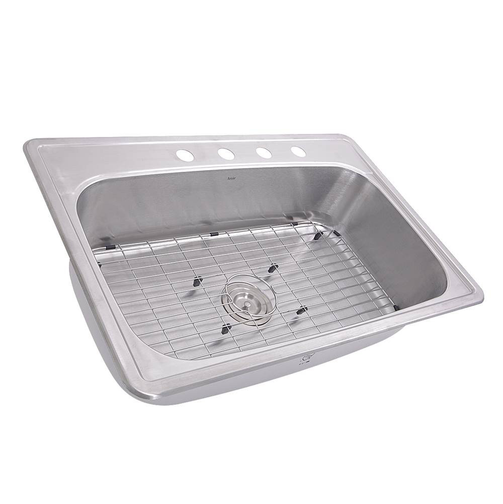 33 Inch Large Rectangle Single Bowl 18 Gauge Stainless Steel Drop In Kitchen Sink