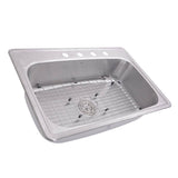 33 Inch Large Rectangle Single Bowl 18 Gauge Stainless Steel Drop In Kitchen Sink