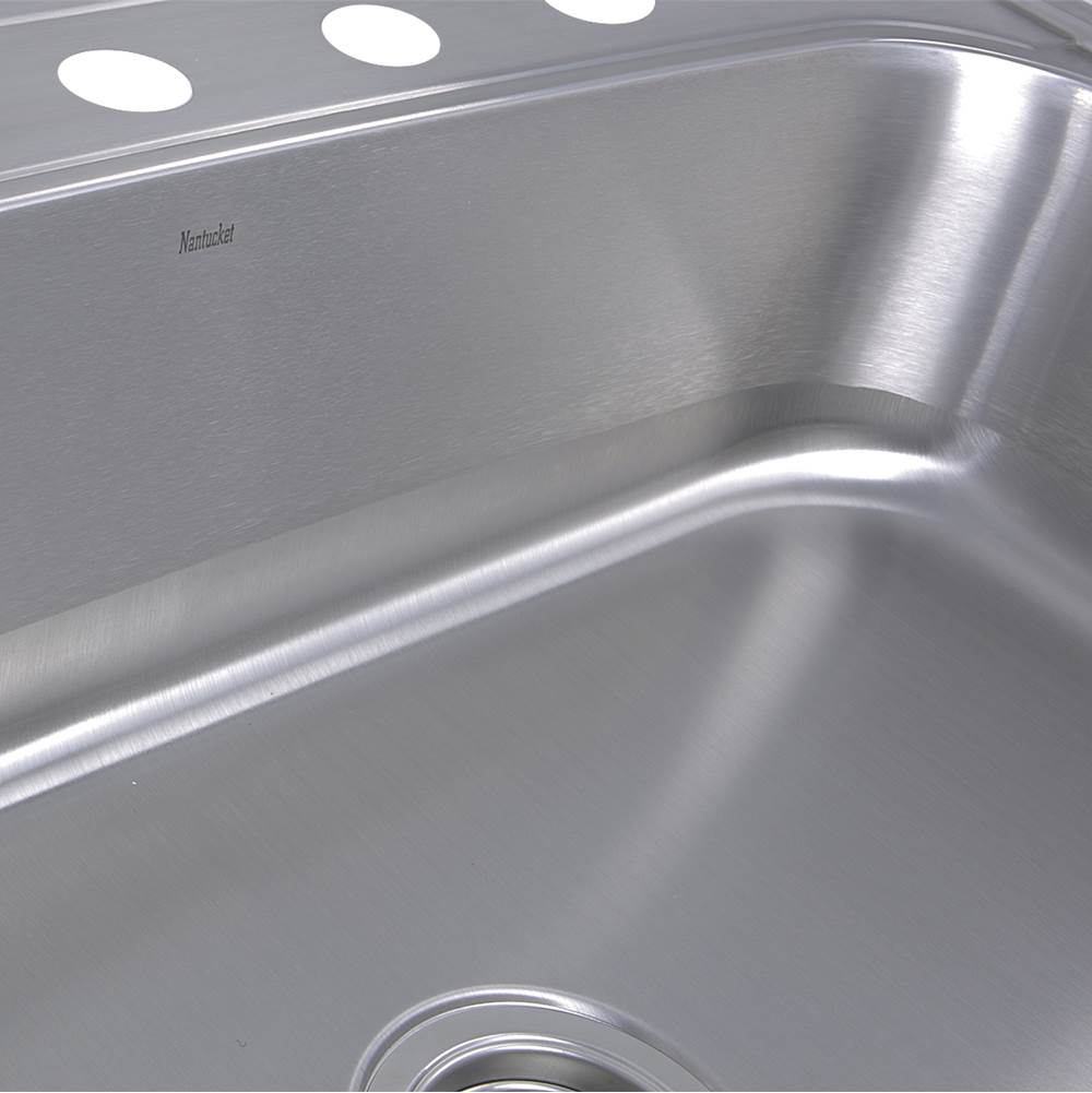 33 Inch Large Rectangle Single Bowl 18 Gauge Stainless Steel Drop In Kitchen Sink