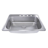 33 Inch Large Rectangle Single Bowl 18 Gauge Stainless Steel Drop In Kitchen Sink
