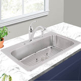 33 Inch Large Rectangle Single Bowl 18 Gauge Stainless Steel Drop In Kitchen Sink