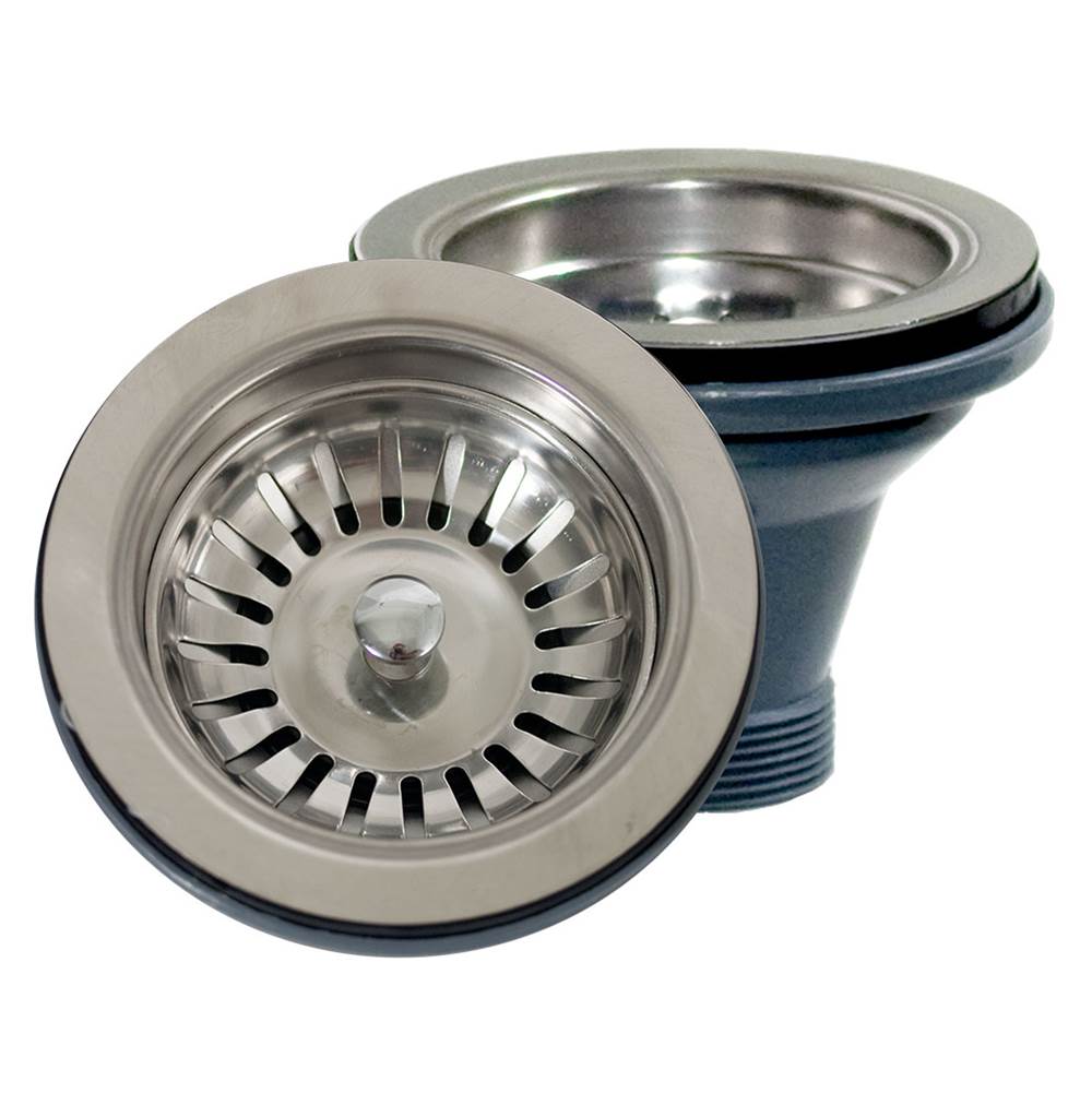 Nantucket Sinks - Basket Strainer Kitchen Drain for Fireclay Sinks - Brushed Satin