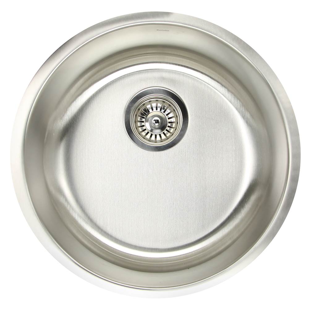 Nantucket Sinks - NS18- Round Undermount Stainless Steel Bar/Prep Sink, 18 Gauge - Brushed Satin