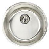 Nantucket Sinks - NS18- Round Undermount Stainless Steel Bar/Prep Sink, 18 Gauge - Brushed Satin