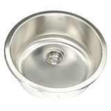 NS18- Round Undermount Stainless Steel Bar/Prep Sink, 18 Gauge