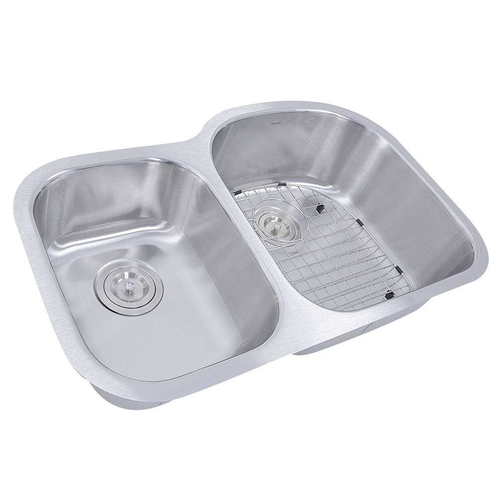 NS7030-16 - 32.5 Inch 70/30 Reverse Double bowl Undermount Stainless Steel Kitchen Sink, 16 Gauge