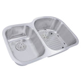 NS7030-16 - 32.5 Inch 70/30 Reverse Double bowl Undermount Stainless Steel Kitchen Sink, 16 Gauge