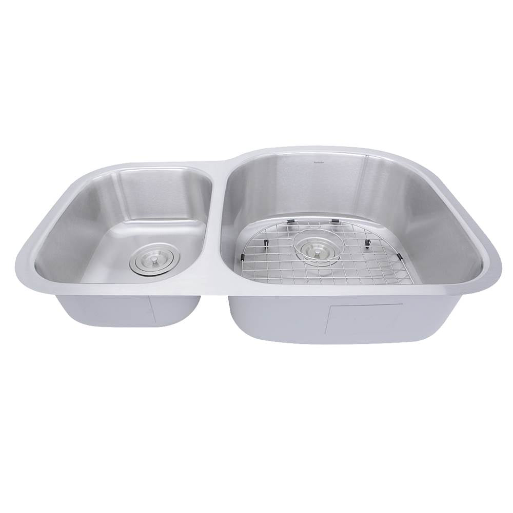 NS7030-16 - 32.5 Inch 70/30 Reverse Double bowl Undermount Stainless Steel Kitchen Sink, 16 Gauge