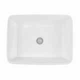 Nantucket Sinks - Rectangle White Vessel Sink - Porcelain Enamel Glaze White