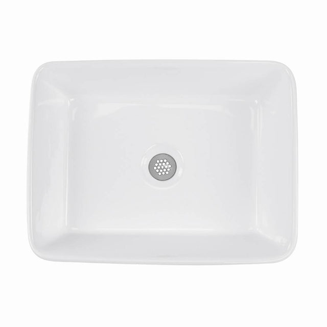 Nantucket Sinks - Rectangle White Vessel Sink - Porcelain Enamel Glaze White