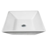 Nantucket Sinks - Square Tapered White Vessel Sink - Porcelain Enamel Glaze White