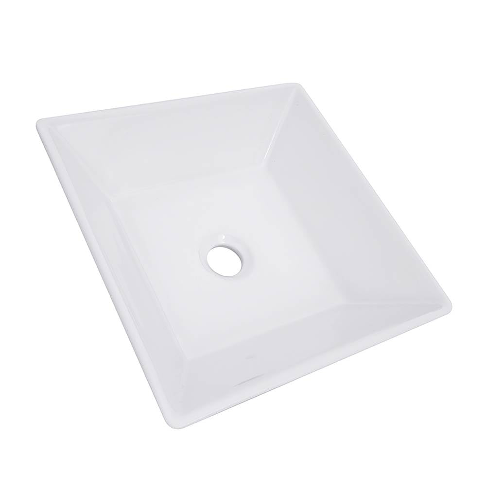 Square Tapered White Vessel Sink