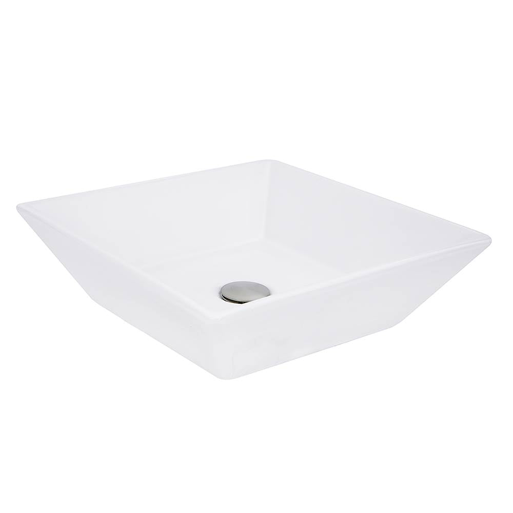 Square Tapered White Vessel Sink