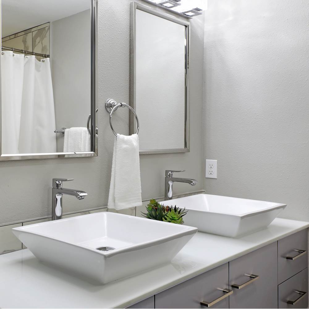 Square Tapered White Vessel Sink