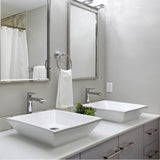 Square Tapered White Vessel Sink