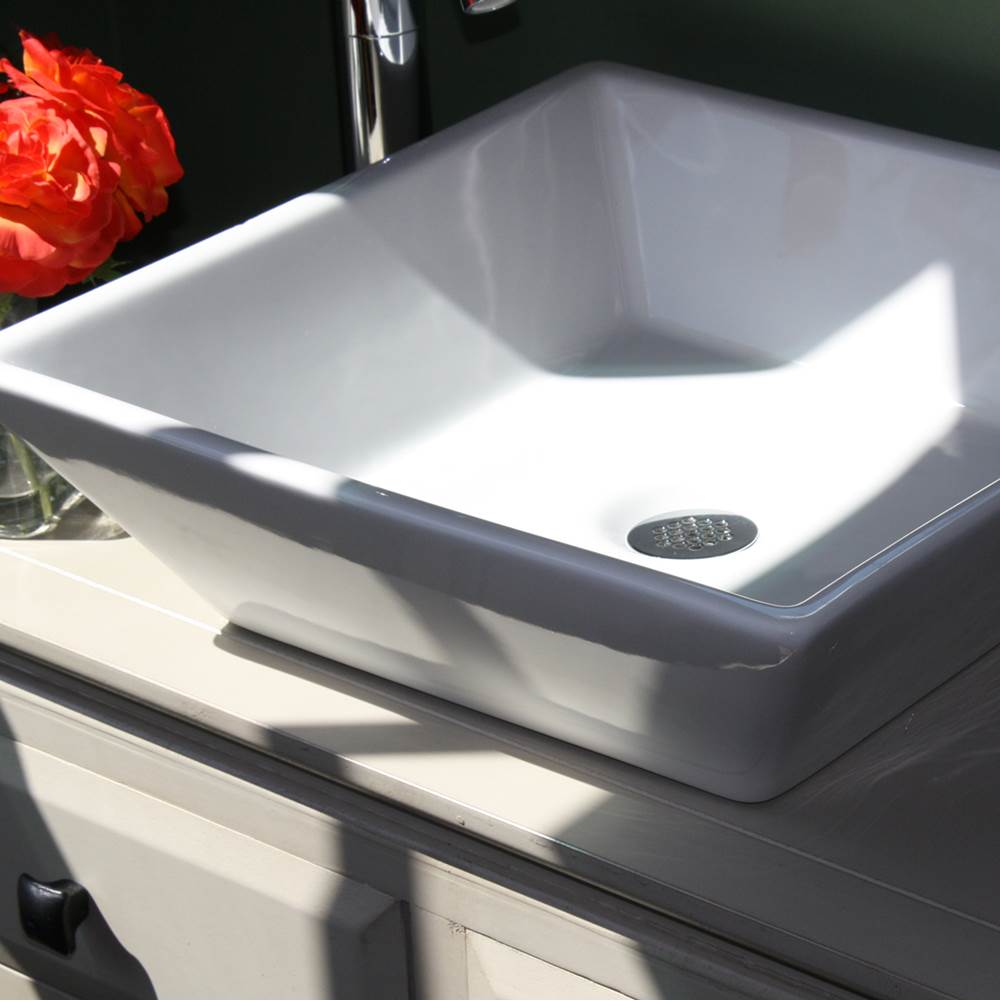 Square Tapered White Vessel Sink