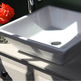Square Tapered White Vessel Sink