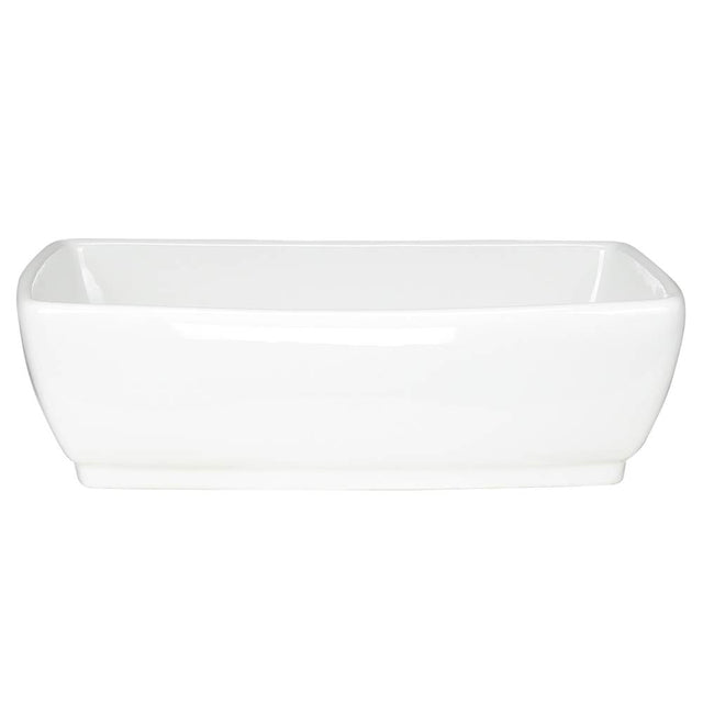 Nantucket Sinks - White Rectangular Vessel Sink NSV1913 - Porcelain Enamel Glaze
