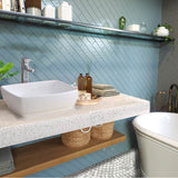 White Rectangular Vessel Sink NSV1913