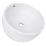 Round White Vessel Sink With Overflow