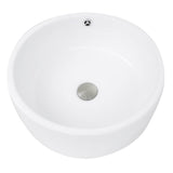 Round White Vessel Sink With Overflow