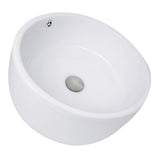 Round White Vessel Sink With Overflow