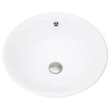 17 Inch Round White Vessel Sink With Overflow
