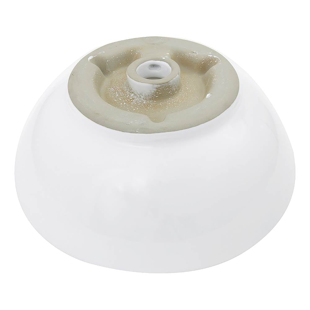 17 Inch Round White Vessel Sink With Overflow