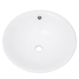 17 Inch Round White Vessel Sink With Overflow
