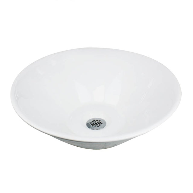 Nantucket Sinks - Round Low-Profile Vessel Sink - Porcelain Enamel Glaze White