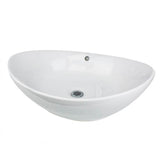 Nantucket Sinks - Oblong White Vessel Sink - Porcelain Enamel Glaze White