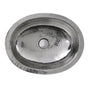 Nantucket Sinks - 17.5 Inch x 13.75 Inch Hand Hammered Stainless Steel Oval Undermount Bathroom Sink With Overflow - Polished Stainless Steel