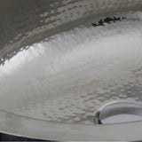 17.5 Inch x 13.75 Inch Hand Hammered Stainless Steel Oval Undermount Bathroom Sink With Overflow