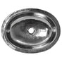Nantucket Sinks - 17.75 Inch x 13.75 Inch Hand Hammered Stainless Steel Oval Undermount Bathroom Sink - Polished Stainless Steel