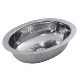 17.75 Inch x 13.75 Inch Hand Hammered Stainless Steel Oval Undermount Bathroom Sink