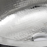 17.75 Inch x 13.75 Inch Hand Hammered Stainless Steel Oval Undermount Bathroom Sink