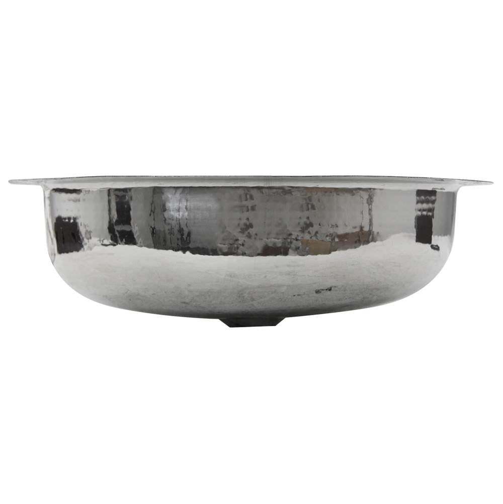 17.75 Inch x 13.75 Inch Hand Hammered Stainless Steel Oval Undermount Bathroom Sink