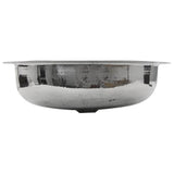 17.75 Inch x 13.75 Inch Hand Hammered Stainless Steel Oval Undermount Bathroom Sink