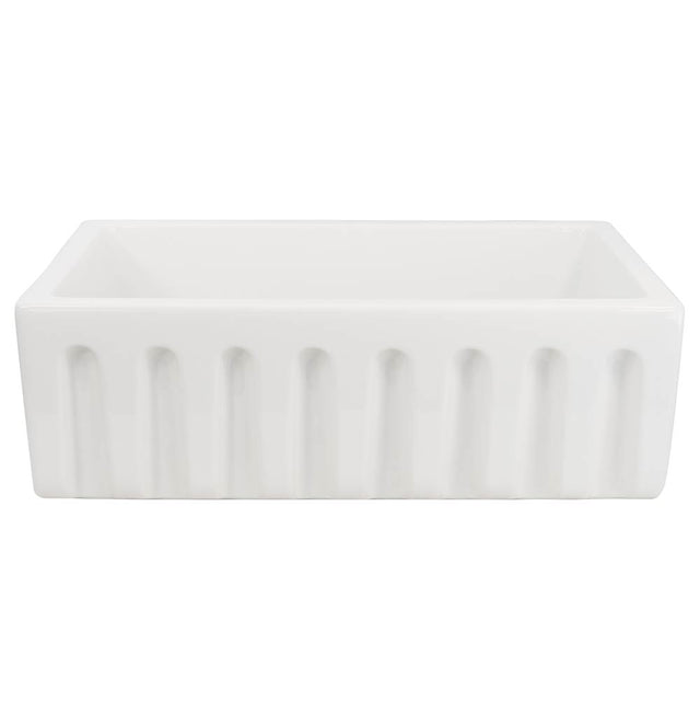 Nantucket Sinks - Orleans Collection Italian Fireclay 30-inch Fireclay Farmhouse Sink - Porcelain Enamel Glaze White