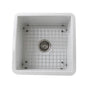 Nantucket Sinks - Orleans Collection 16 Inch Square Fireclay Kitchen Prep or Bar Sink - Porcelain Enamel Glaze White