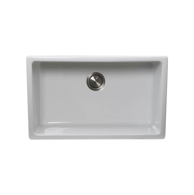 Nantucket Sinks - Orleans Collection Italian Fireclay 30-inch Fireclay Farmhouse Sink - Porcelain Enamel Glaze White