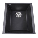 Nantucket Sinks - 17'' Single Bowl Undermount Granite Composite Bar-Prep Sink Black - Matte Black