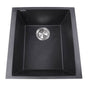 Nantucket Sinks - 17'' Single Bowl Undermount Granite Composite Bar-Prep Sink Black - Matte Black