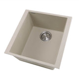 17'' Single Bowl Undermount Granite Composite Bar-Prep Sink Black