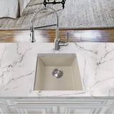 17'' Single Bowl Undermount Granite Composite Bar-Prep Sink Black