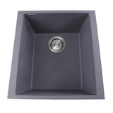 Nantucket Sinks - 17'' Single Bowl Undermount Granite Composite Bar-Prep Sink Titanium - Matte Titanium