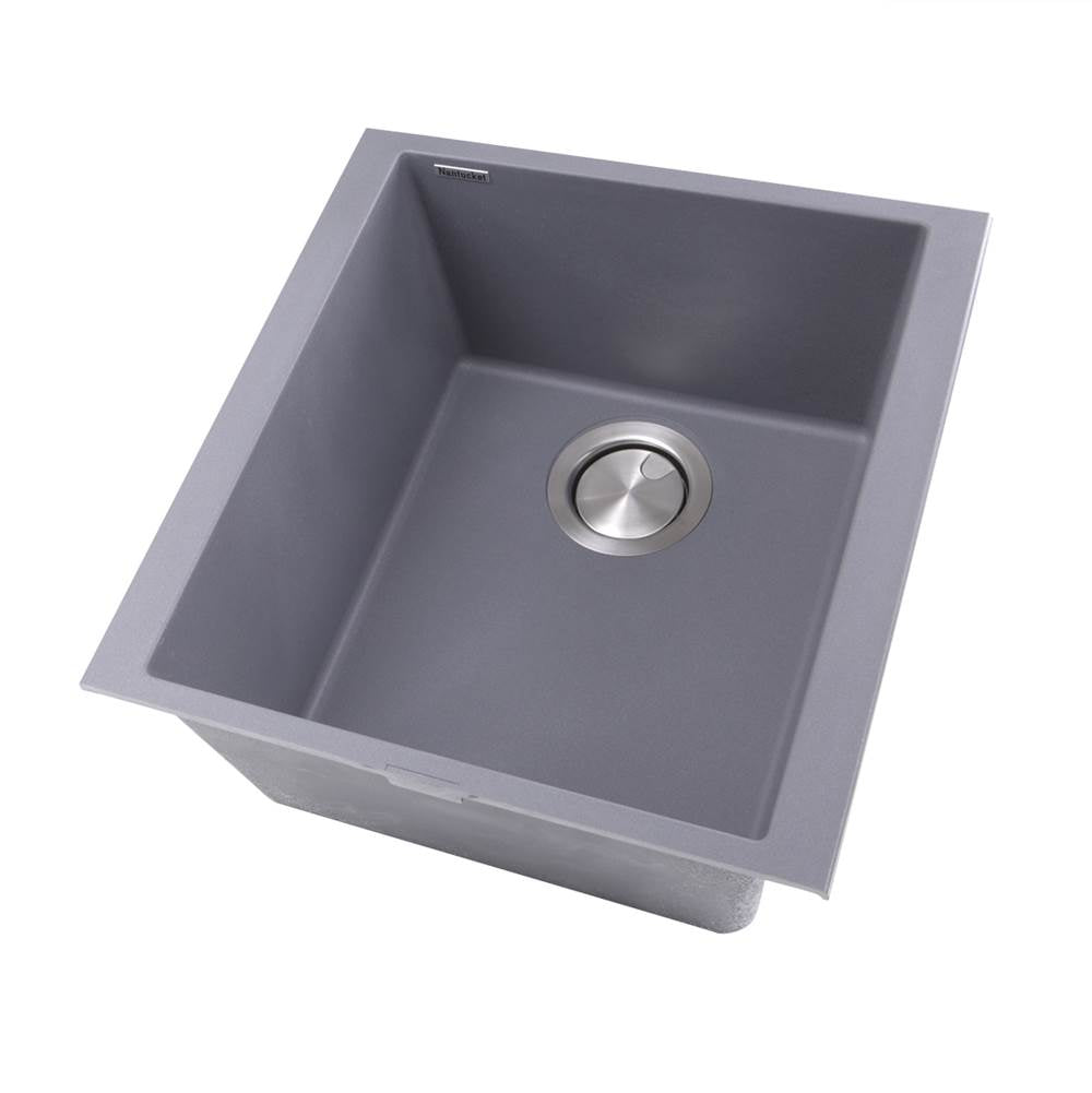 17'' Single Bowl Undermount Granite Composite Bar-Prep Sink Black