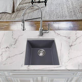17'' Single Bowl Undermount Granite Composite Bar-Prep Sink Black