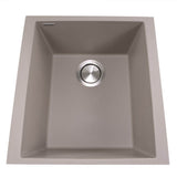 Nantucket Sinks - 17'' Single Bowl Undermount Granite Composite Bar-Prep Sink Truffle - Matte Truffle